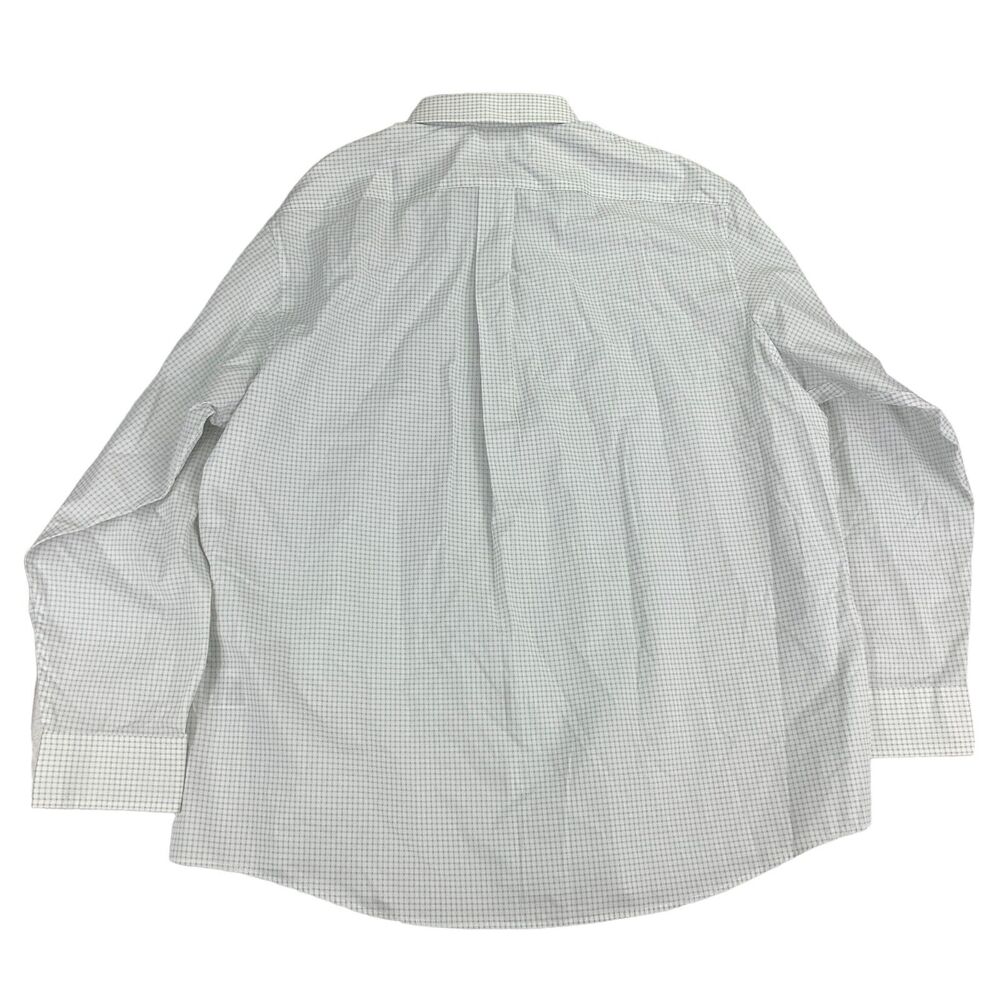 Club Room Mens Regular Fit Check Dress Shirt White Gray XL 17-17.5 - Picture 4 of 4